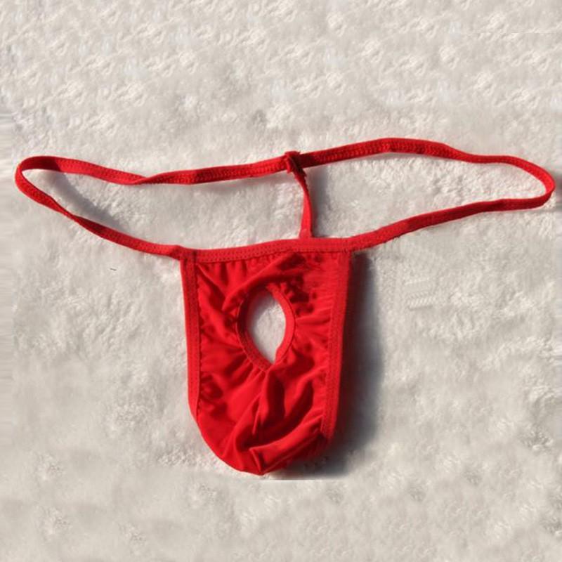 Sexy Men Lingerie Underwear T-back Open Front Bugle Pouch G-String Thong Briefs
