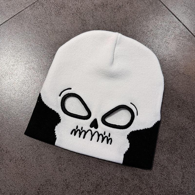 Halloween Skull Pumpkin Pattern Knitted Cap With Show Eyes Fashion Casual Hat