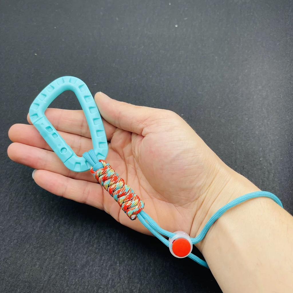 Hand-woven Paracord Carabiner Anti-lost Adjustable Keychain Outdoor Hiking Tools Kettle Buckle Hooks Backpack Accessories