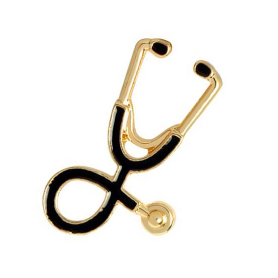 Kreatywna przypinka broszka w kształcie stetoskopu biżuteria unisex prezent dla pielęgniarki lekarza