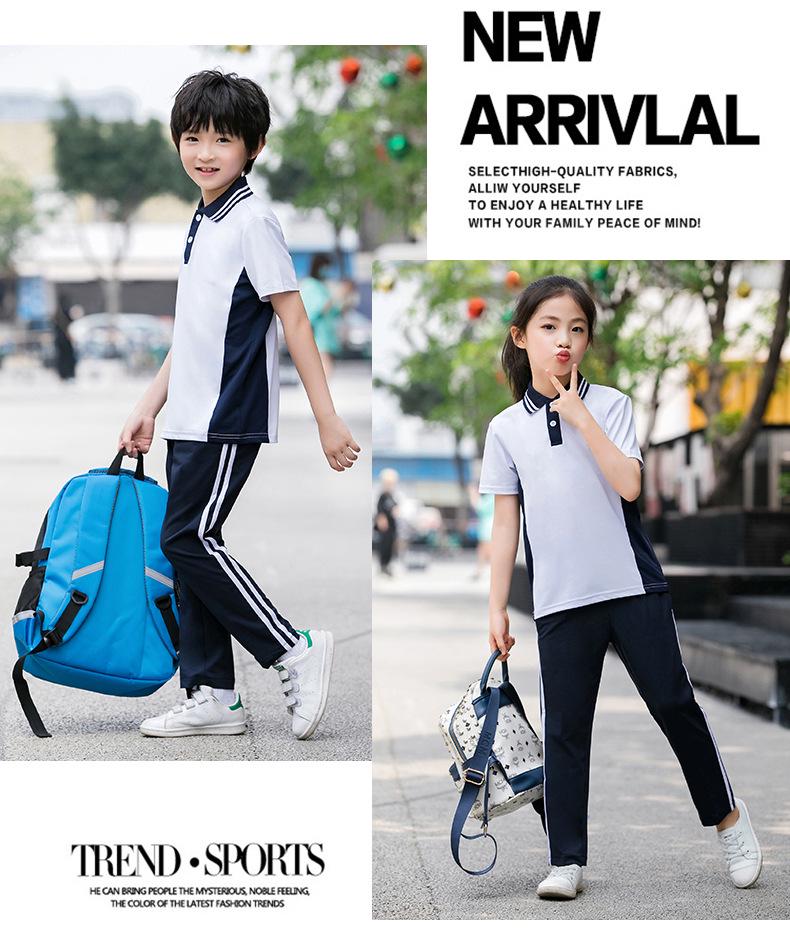 2020 Summer Cotton Parent-Child Sportswear Set: Short Sleeve Casual School Uniform