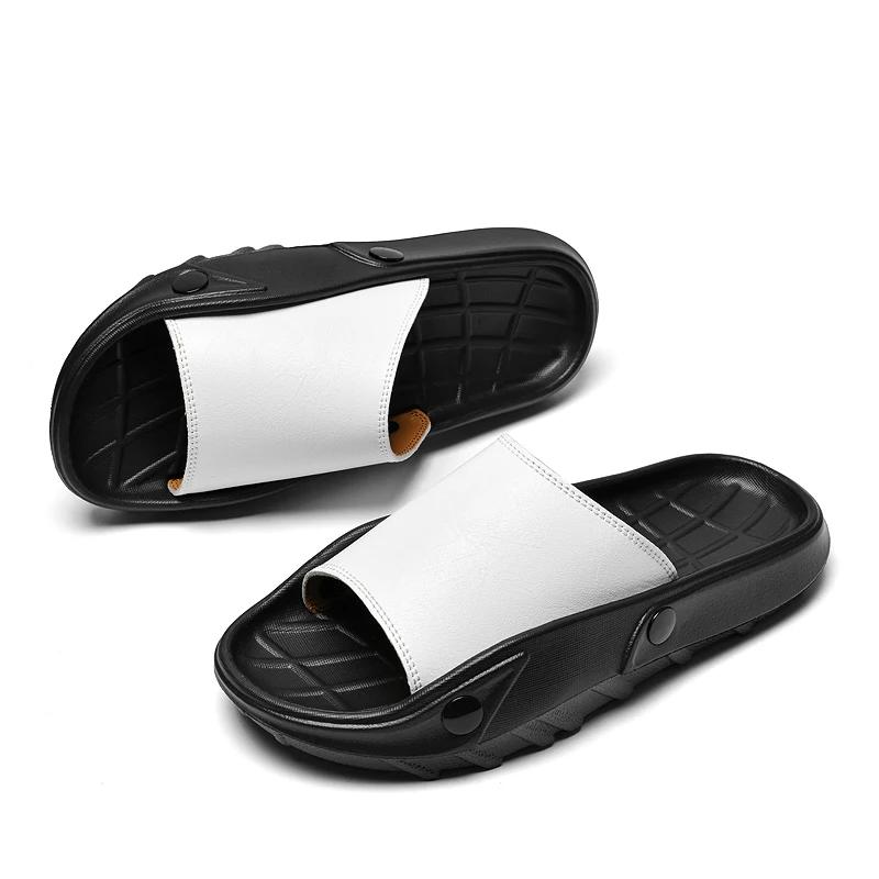 New Summer Mens Slippers Anti-Slip Half Drag Slides Lightweight Soft Casual Beach Shoes Quick Dry Wading Aqua Shoes Sandals