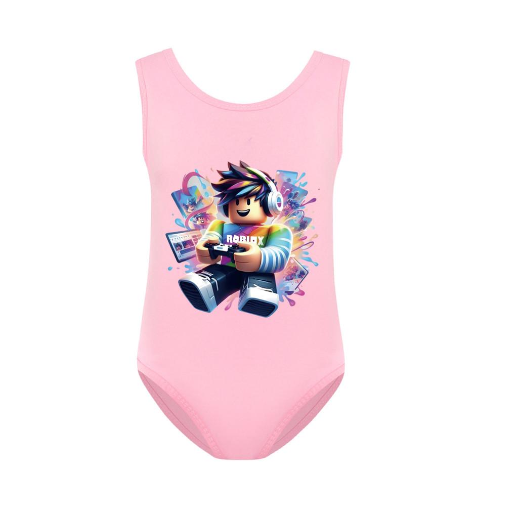 5529 Kids Girls Roblox Printed One-piece Swimsuit Swimwear
