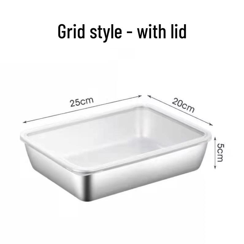 Stainless Steel Food-Grade Sealed Storage Box with Lid