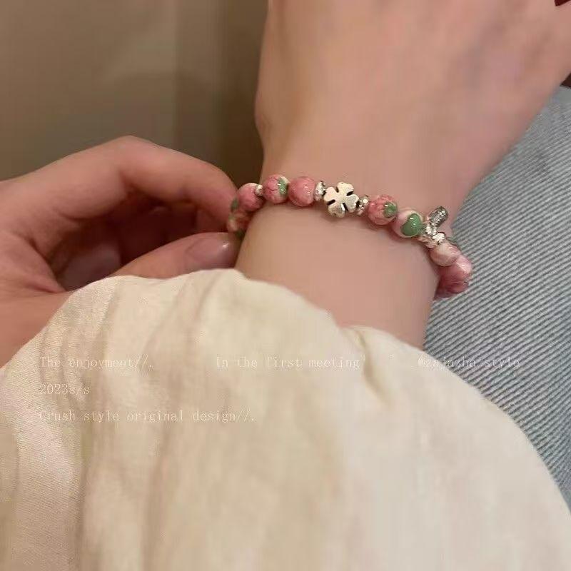 Trendy Pearl & Bead Bracelet: High-End Retro Design, Versatile for Women & Couples