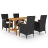 Day and Night - Day and Night 5-Piece Garden Dining Set Black