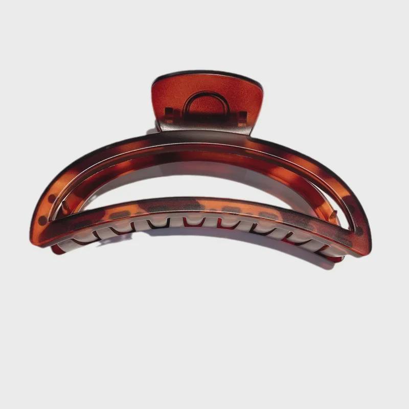 French Retro Large Frosted Acrylic Hair Clip - Black Shark Clip