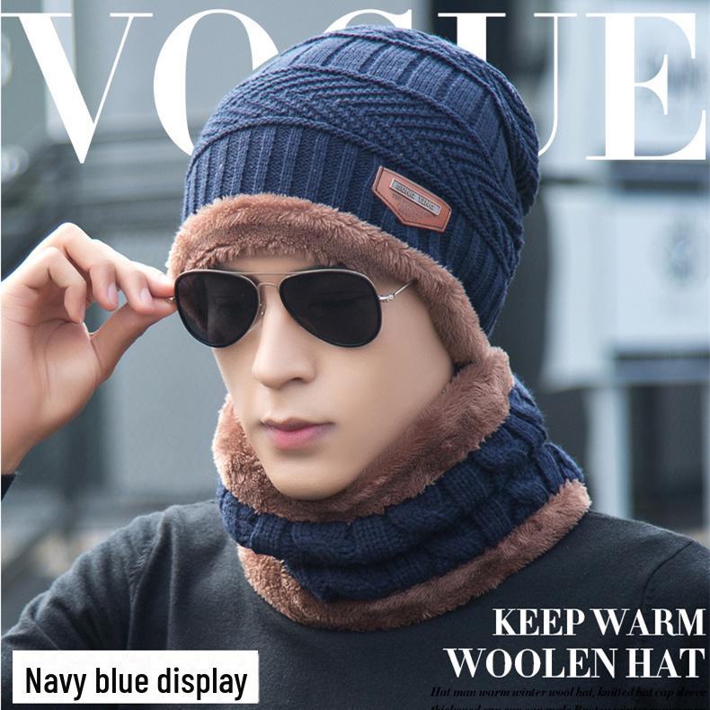 Set Unisex Căciulă Tricotată, Fular și Mască de Catifea cu Protecție pentru Gât pentru Călărie, Căldură de Toamnă/Iarnă