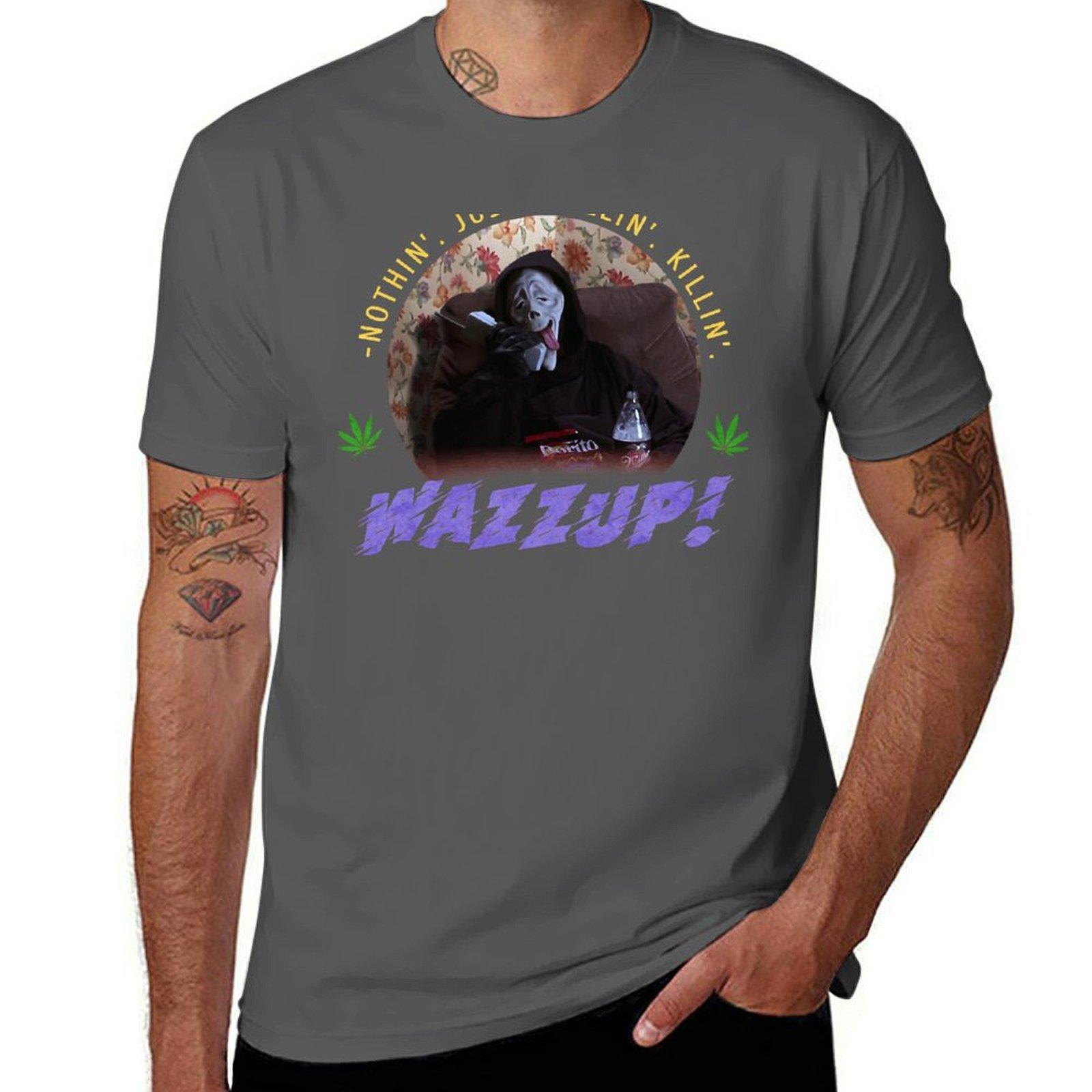 

Scary Movie, Wazzup!Wazzup!Wazzup! T-Shirt anime tshirt man graphic t shirt t shirt man luxury T-Shirt 4XL