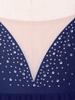 Womens Lyrical Dance Dress Sparkle Rhinestone Backless Sheer Mesh Patchwork Mock Neck Leotard