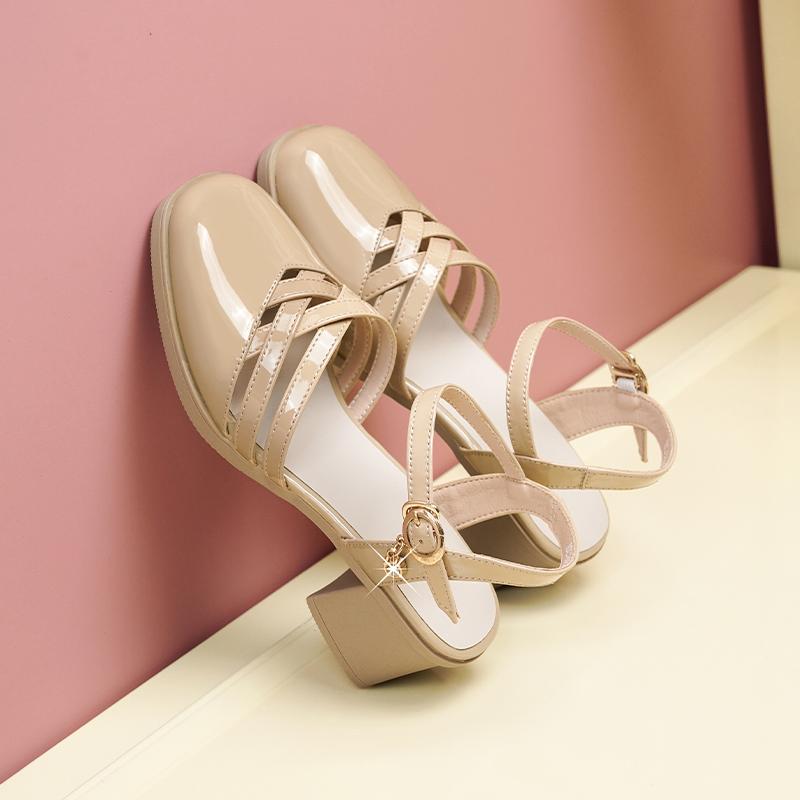 Fashion AIYUQI Gladiator Sandals Summer 2025 New Genuine Leather Women Sandals Closed-toe Large Size Fashion Sandals Ladies