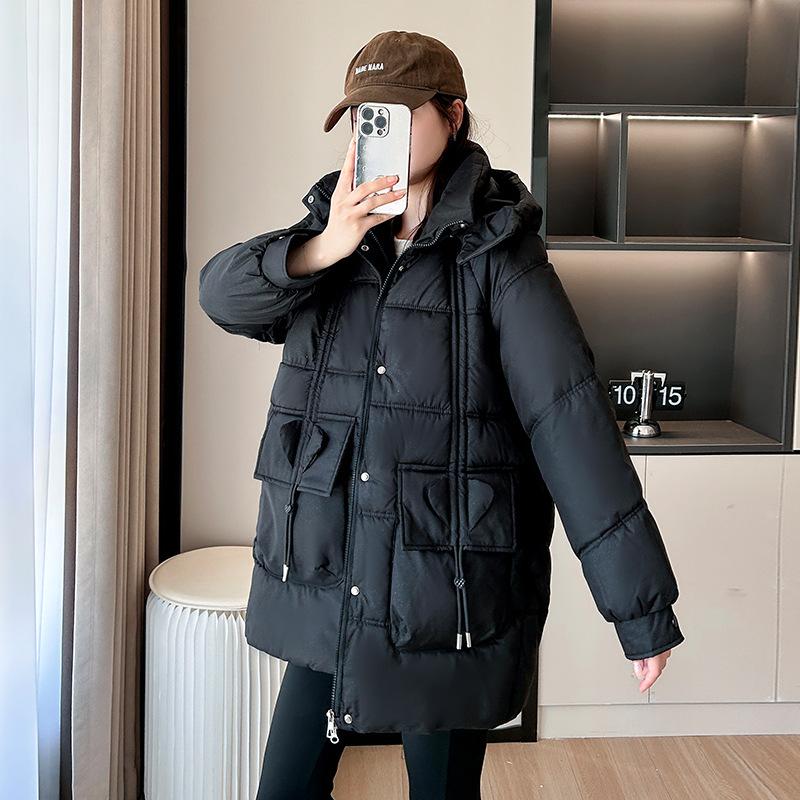 Winter Cotton Clothes Women's 2025 New Age-reducing Loose Fashion Mid-length Shiny Cotton Jacket