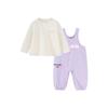 minibala Kids' Long-Sleeve T-Shirt and Denim-Style Overalls Set