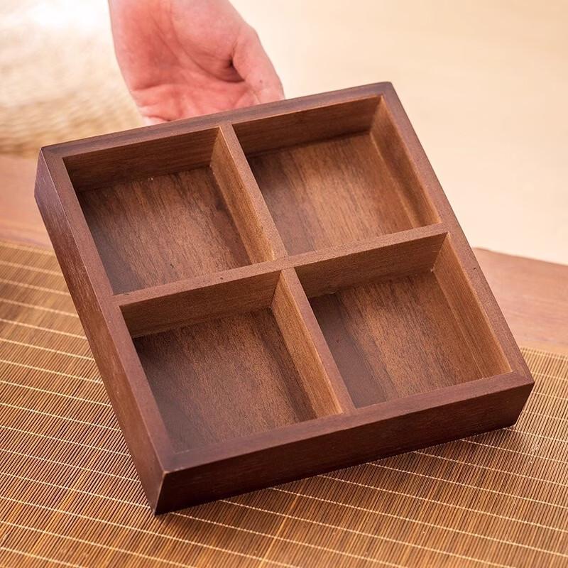 Retro Bamboo Wood Compartment Tray