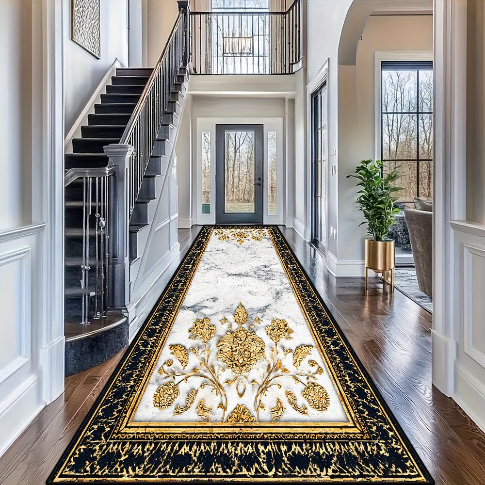 Nordic Luxurious Style Long Corridor Carpet Marble Decoration Runner Hallway Home Aisle Floor Mats Living Room Entryway Area Rug