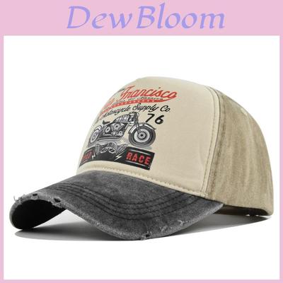 Vintage Cotton Baseball Cap Men's Adjustable Sun Hat Retro Printed Duck Tongue Cap