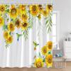 Sunflower Floral Shower Curtains Spring Plants Birds Butterfly Green Leaves Bathroom Curtain Modern Polyester Fabric Bath Decor