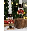Nutcracker Candle Holder Adorable Figurine Tabletop Christmas Decor Festive Home Decoration Holiday Shelf Table Centerpiece