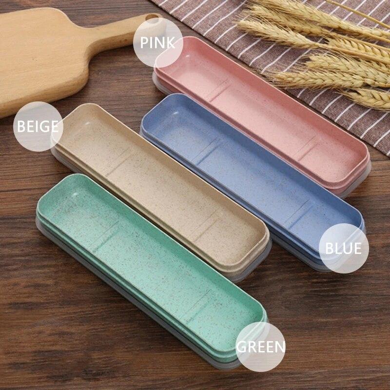21/24cm PP Portable Travel Tableware Storage Box Case Food Grade Dinnerware Kitchen Fork Spoon Box For Kid School Cutlery