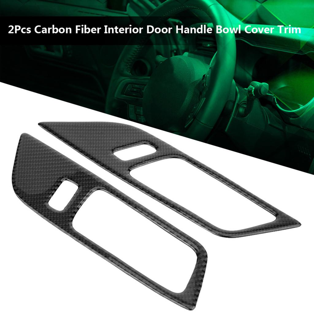 Carbon   Door Handle Bowl Cover Trim High Quality Scratch Resistant Car Interior Accessories for 2015 2017 Black 2pcs