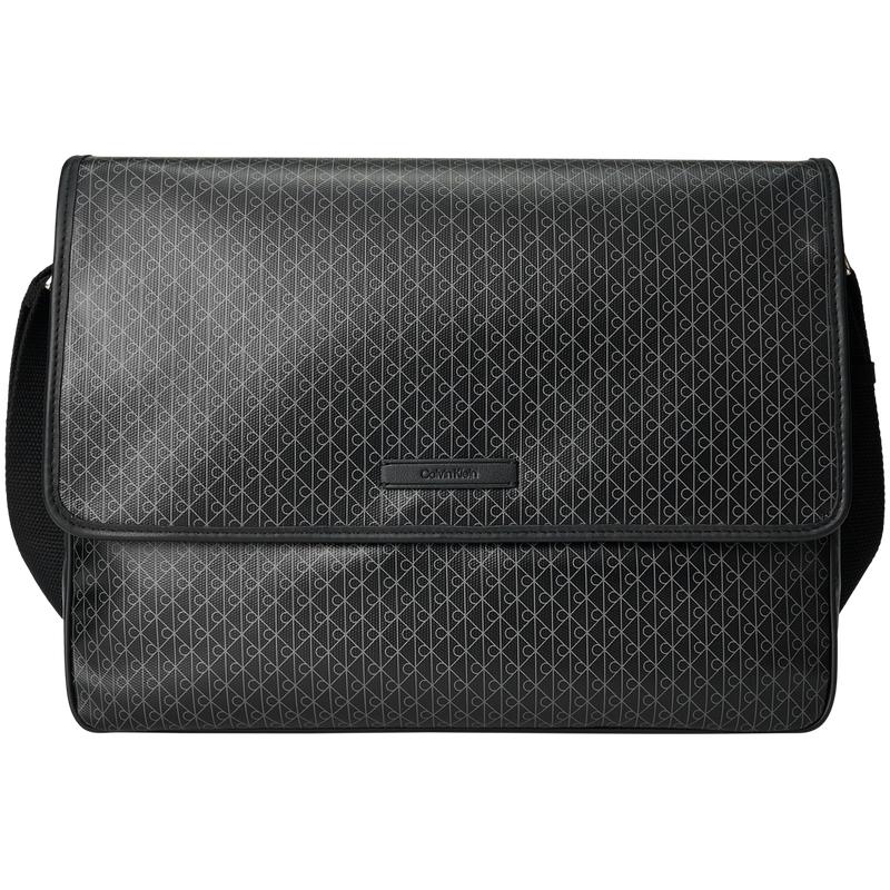 

Calvin Klein Casual Commuter Monogram Print Flap Shoulder Bag Men Shoulder Bag Space-Black 4D3397G-UB1 Basic Set (Bag)