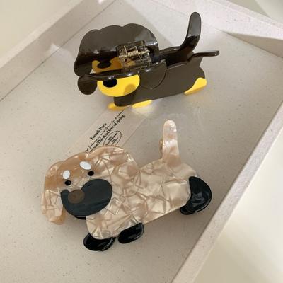 Kreativní kyselina octová acetátová Jezevčík Vlasová drápková Pet Velký vlasový dráp Zvířecí sponka do vlasů Kreslená ozdoba hlavy Žraločí sponka Dámská