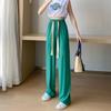 Ice silk sports wide-leg pants women's high waist drape spring and autumn new summer loose straight casual pants