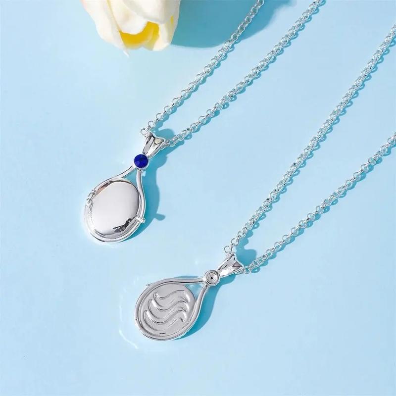 Trendy H2O Mermaid Just Add Water Copper Zircon Pendant Necklaces For Women Girls Silver Color Metal Crystal Party Daily Jewelry
