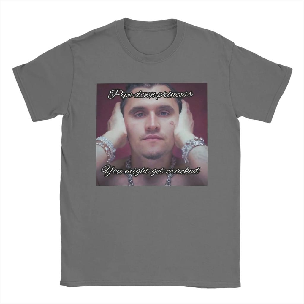 Men Women Charlie Kirk Face Rapper Meme Printed Retro Cotton T-shirt Street Fashion Casual Short Sleeve Round Neck T-shirt