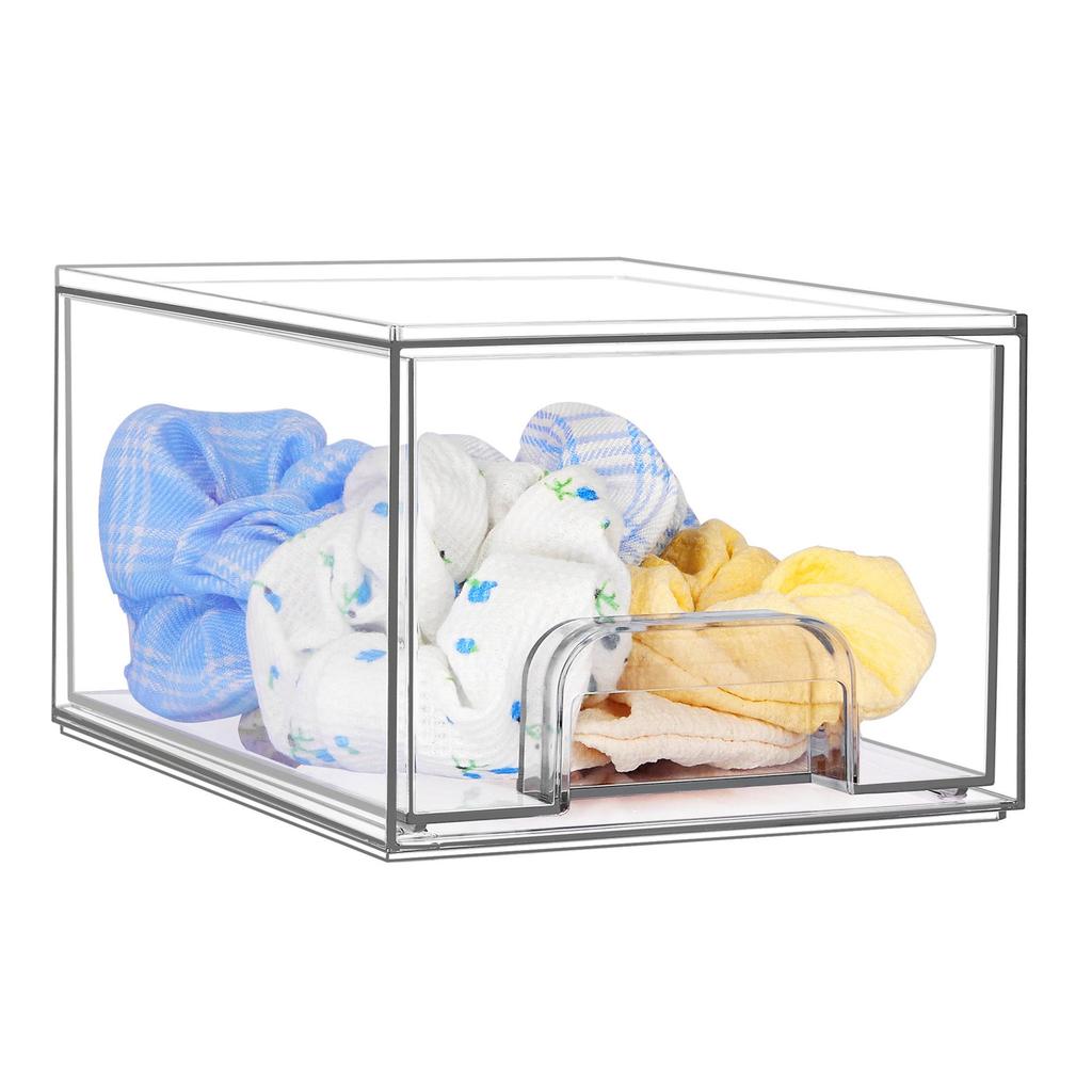 Stackable Transparent Cosmetic Storage Drawer - Multifunctional Organizer