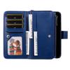 For iPhone 16 Pro Magnetic Leather Case Mobile Cover with Detachable Zipper Wallet Strap