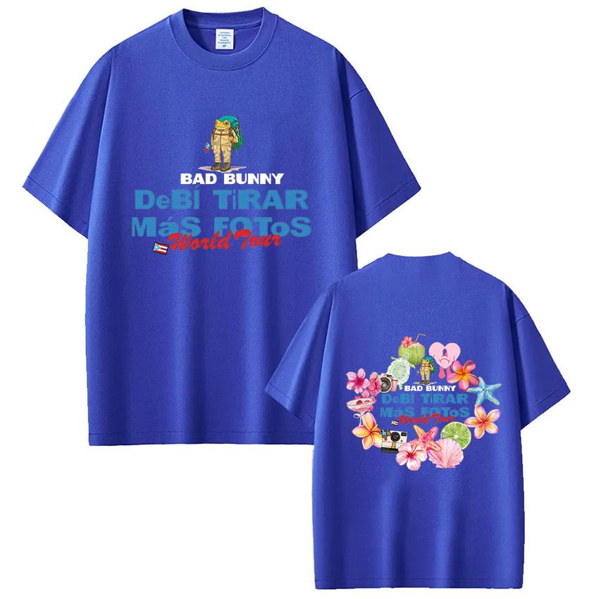 ZX Rapper Bad Bunny Debi Tirar Mas Fotos DTMF World Tour Shirts Men Women Fashion Vintage Hip Hop Short Sleeve Tshirts Streetwear