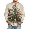 Men's Christmas Printed Imitation Cotton Long-sleeved Shirt