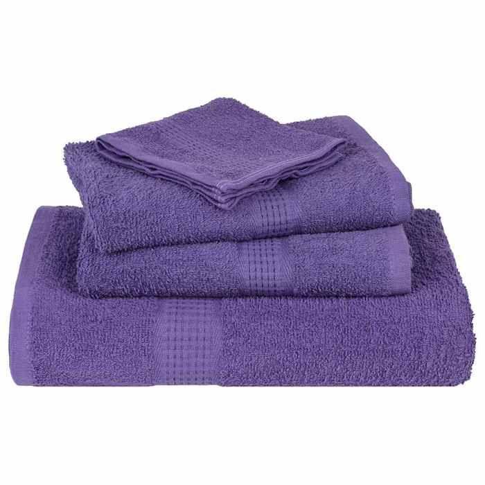 VidaXL Serviettes de bain 10 pcs violet 100x150 cm 360 g/m² 100% coton, serviette, ensemble de serviettes de bain, serviette 136886