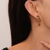 Dark Old Zircon Love Saturn Silver Needle Earrings Fashion Temperament Earrings
