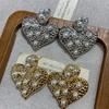 Love Stud Earrings Fashion Heart Earrings Women Exaggerated Personality Light Retro Earrings Design