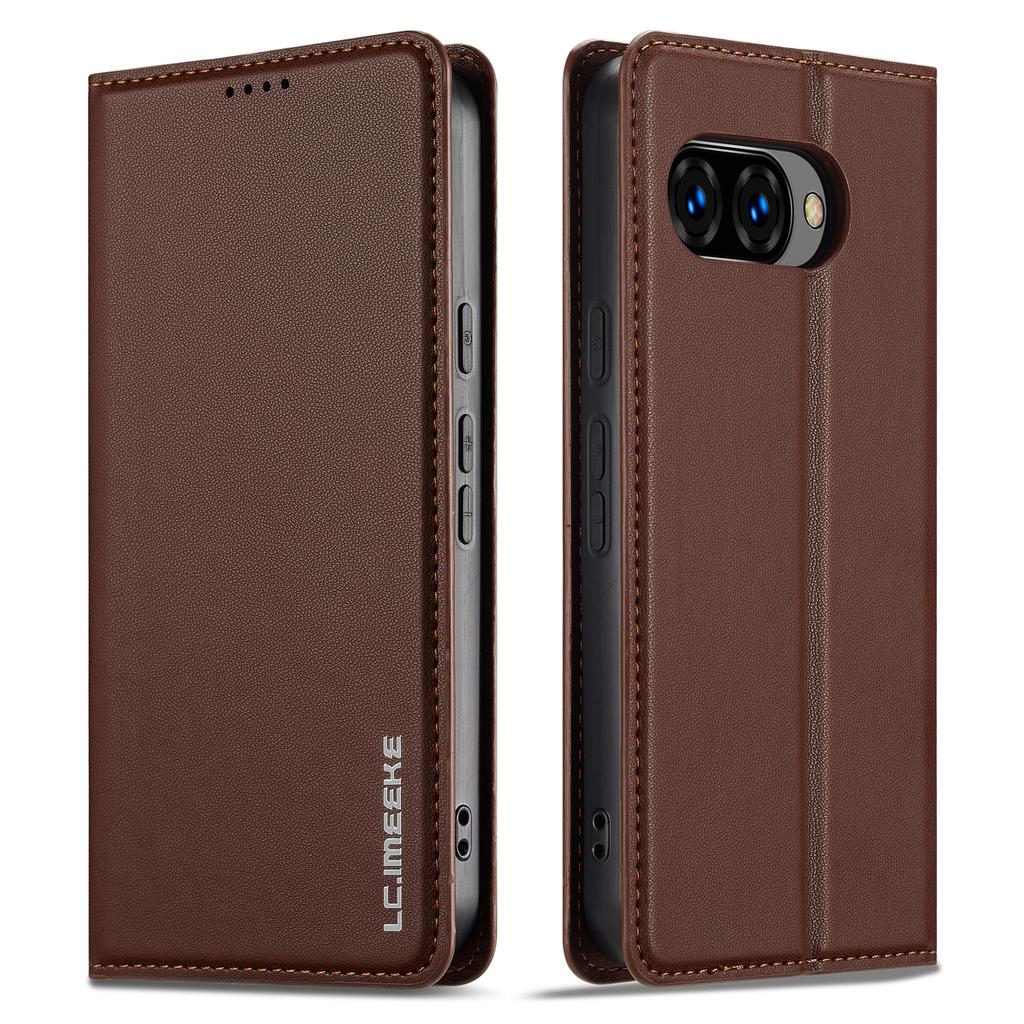 LC.IMEEKE L1 Series for Google Pixel 9a Case PU Leather Wallet Stand Protective Phone Cover