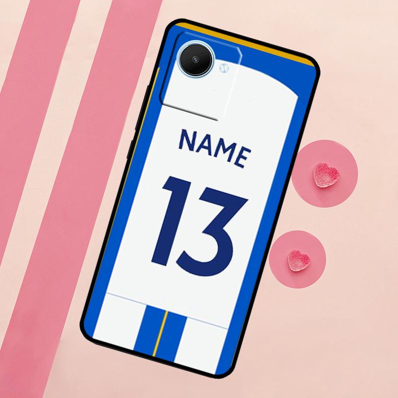 Custom Football Number Name Case For Realme C33 C55 C30 C31 C35 C53 C11 C15 C25s C21Y GT Neo 5 3T 2T 9 10 11 Pro Plus