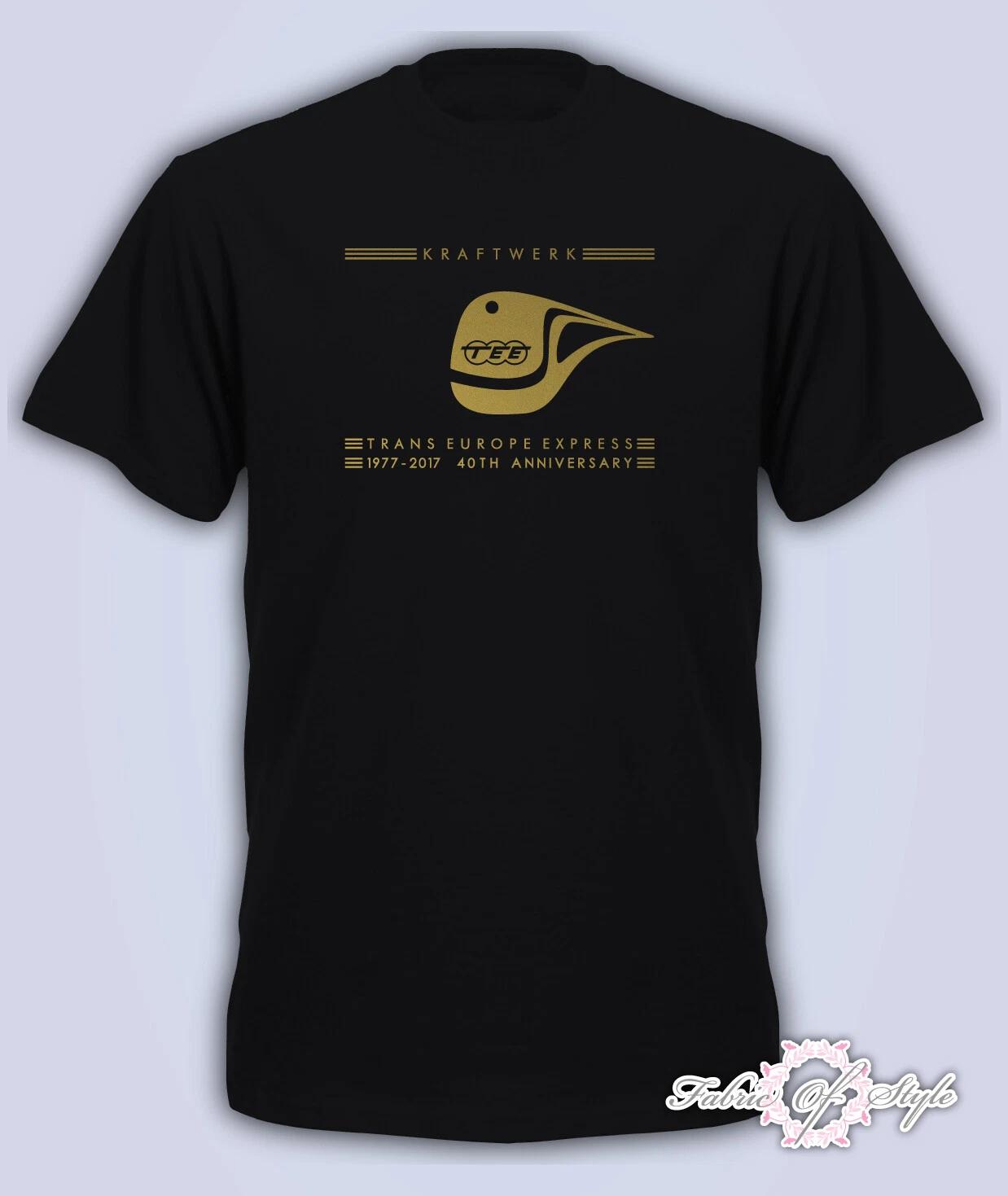 40th Anniversary KRAFTWERK Trans EUROPE EXPRESS Retro Mens T- Shirt Black Gold 4XL
