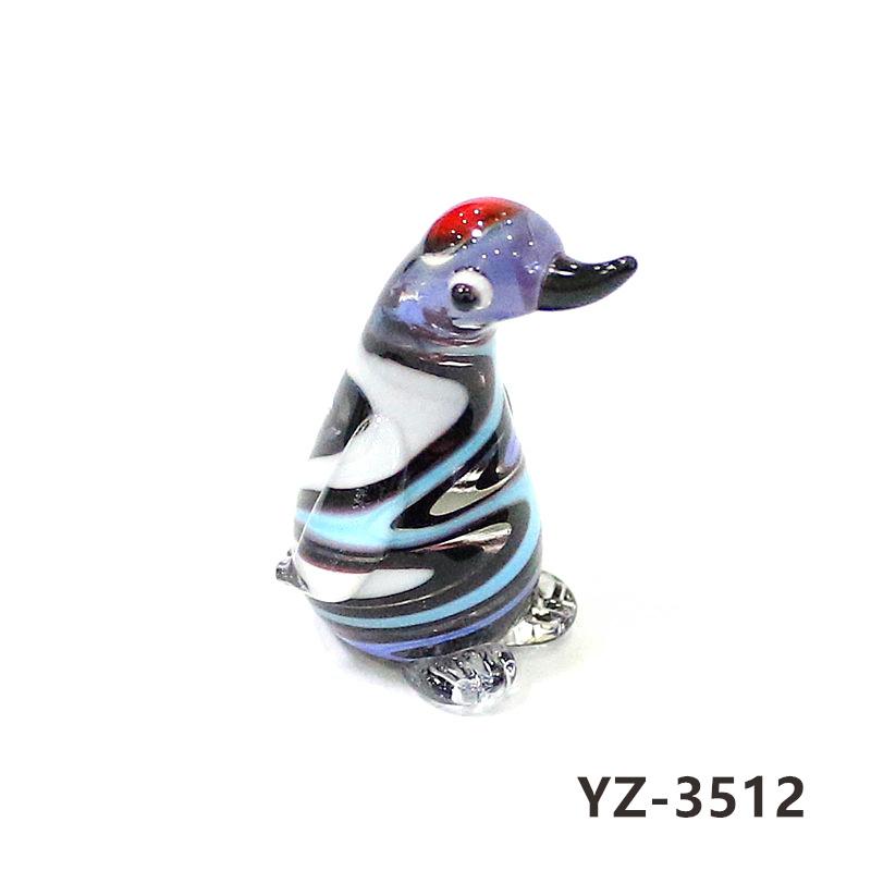 Colorful Cute Glass Duck Mini Figurine Craft Ornament Easter Animal Tiny Statues Home Table Micro Fairy Garden Decor Accessories