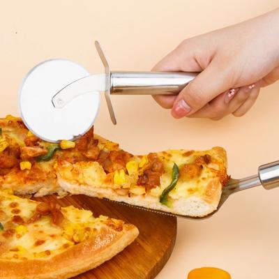 Stainless Steel Pizza Cutter Wheel Knife Dual Wheel Pastry Roller Dough Scraper Kitchen Baking Tool