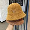 Winter Soft Lamb Wool Casual Bucket Hat Sun Cap Panama Hat Fisherman Cap