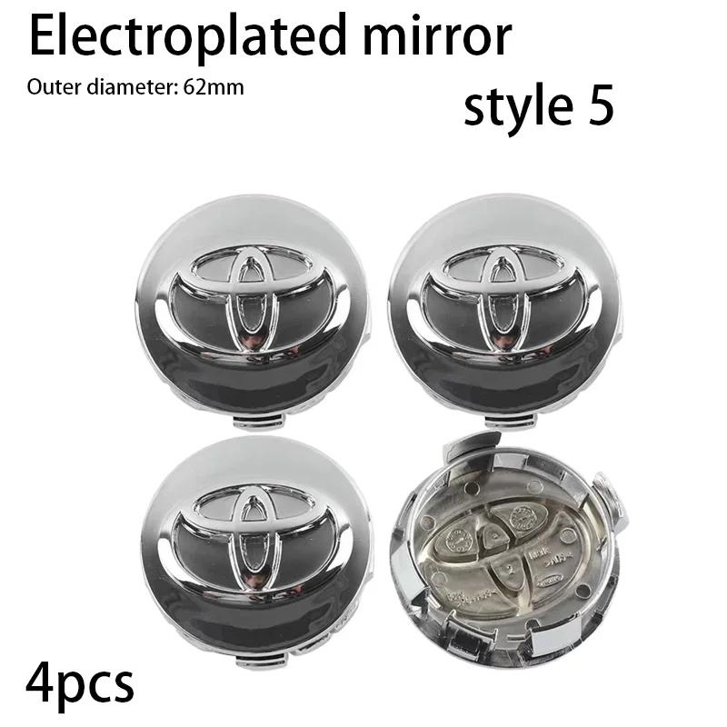 4ks 62mm Styling kol pro auto Krytky středů kol Kryt ráfku Znak Odznak Pro Corolla Yaris CHR Rav4 Auris Avensis