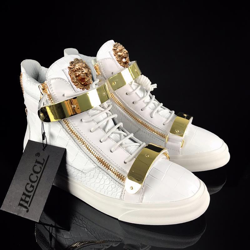 

Fashion Women s shoes high-top boots genuine leather crocodile print couple double-buckle casual board shoes, men s shoes 37 белый