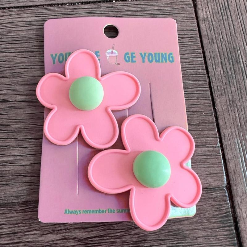 Flower Barrettes Babies Hair Clip Hair Barrette Hair Accessories Girl Headwear Acrylic Material Hair Pins for Children