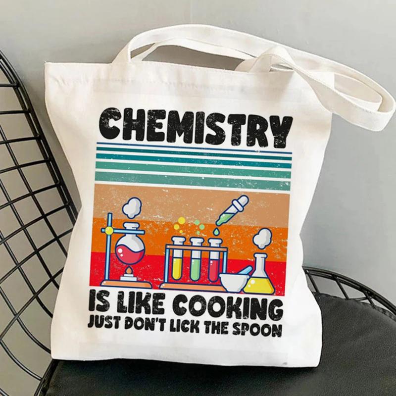 Women Shopping Bag Chemistry Canvas Bag Harajuku Reuseable Shopper Canvas Bag Girl Handbag Tote Shoulder Lady Bags
