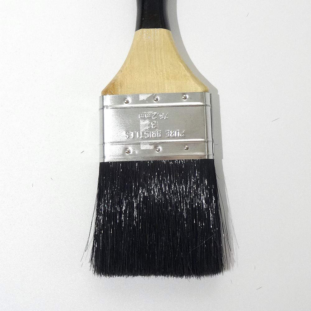 Hakeichi Long Bristle Duster Luster Mixed Bristle Pig Bristle and 1 Brush Brush, Brush, (Black PP), 3-inch, 75mm,