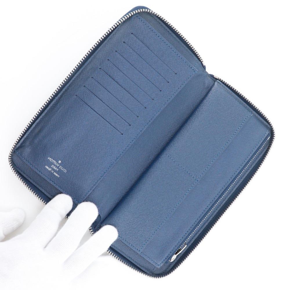 LOUIS VUITTON Zippy Wallet Vertical Purse M32837 Océan Navy blue Taiga mens Used
