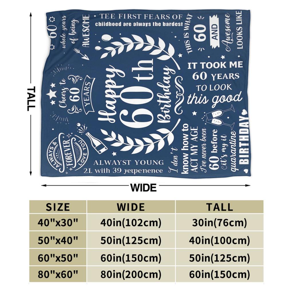 Warm Cozy Blanket Picnic Turning 60 Year Present For Man's 60th Birthday Throw Blanket Pattern Bedspread For Couch Bed