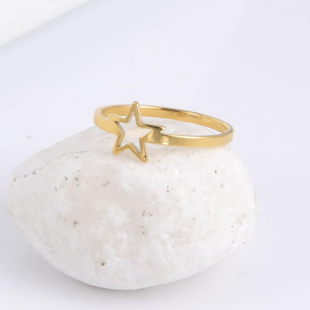 Simple Five Pointed Star Women's Ring Stainless Steel Simple Elegant Ring Accessories Couple Jewelry Gifts
